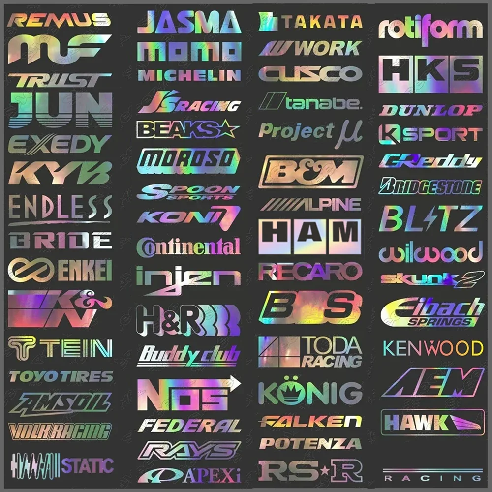 Reflective Random 15pcs Racing Sponsor Stickers Set