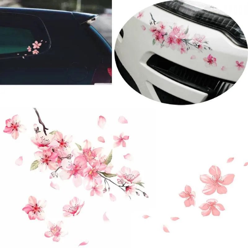 Pink Cherry Blossom Vinyl Car Sticker