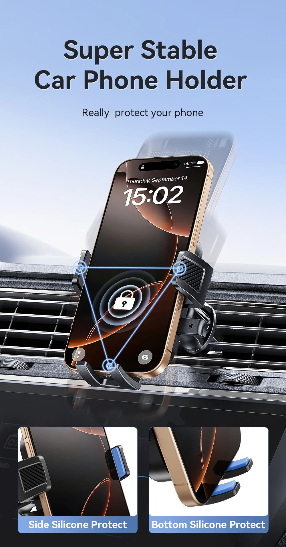 Joyroom Car Phone Holder 360° Rotation Car Air Vent Phone Holder Universal Hands-Free Cell Phone Mount For 4.7-6.9'' Phones
