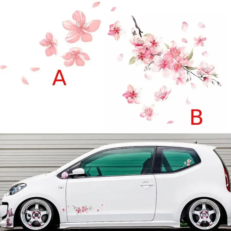 Pink Cherry Blossom Vinyl Car Sticker