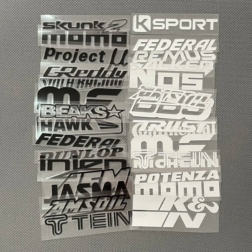 Reflective Random 15pcs Racing Sponsor Stickers Set