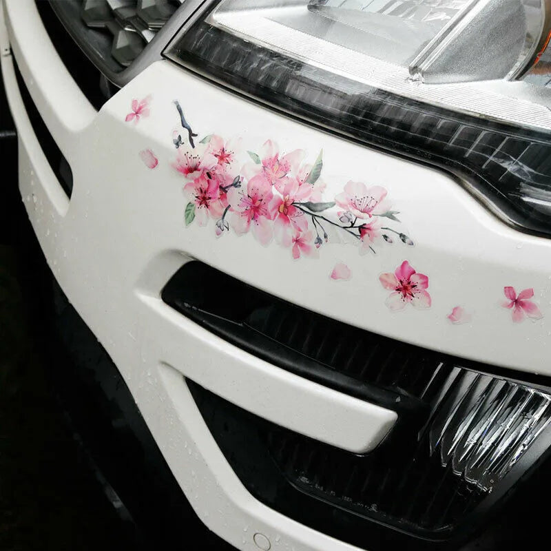 Pink Cherry Blossom Vinyl Car Sticker