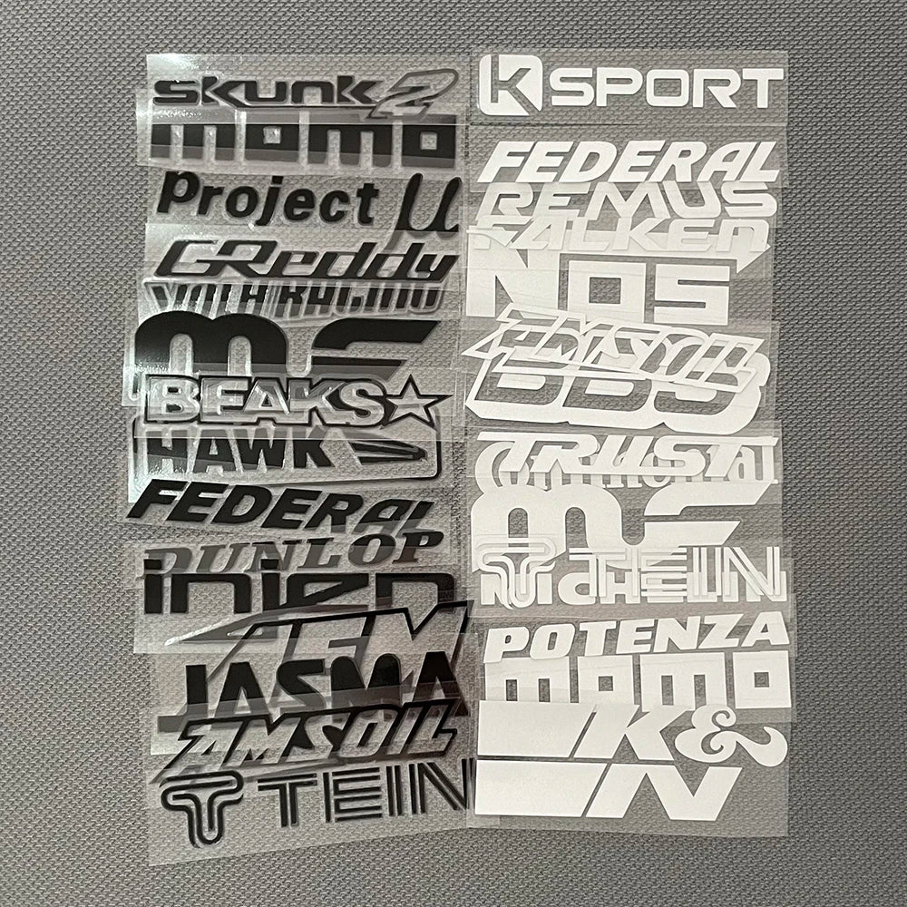 Reflective Random 15pcs Racing Sponsor Stickers Set