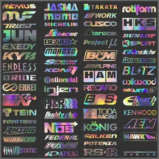 Reflective Random 15pcs Racing Sponsor Stickers Set