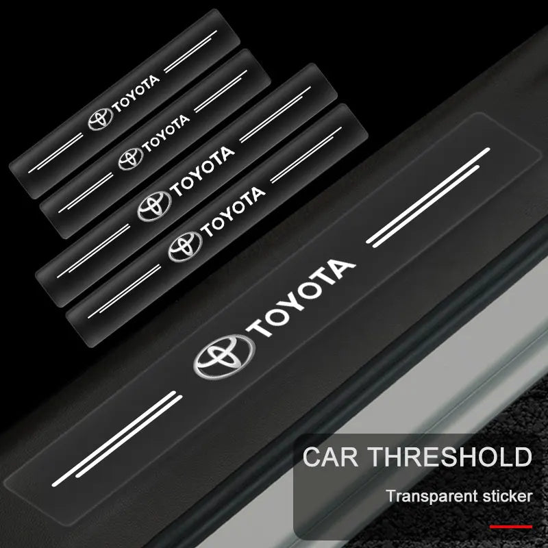 4x Car Rocker Panel Transparent Decorative Badge 3D Sticker for Toyota