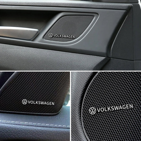 4pcs 3D aluminum Volkswagem speaker badge emblem