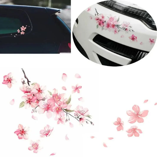 Pink Cherry Blossom Vinyl Car Sticker